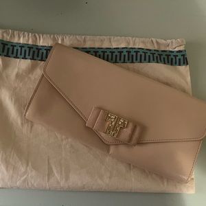 Tory Burch Pink Art Deco Clutch